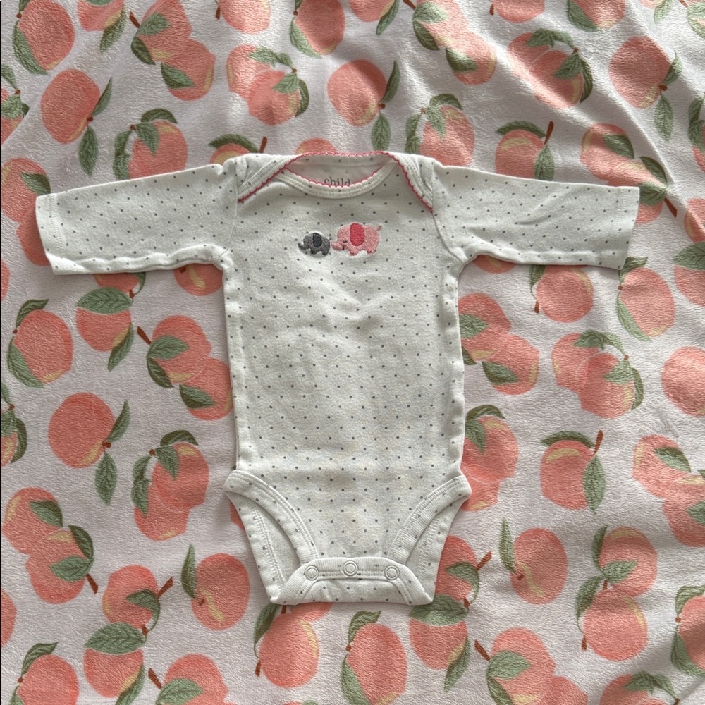 Carter's White Floral Long Sleeve Bodysuit